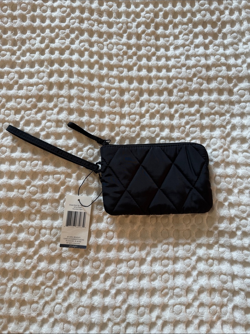Vera Bradley Black Quilted Wristlet